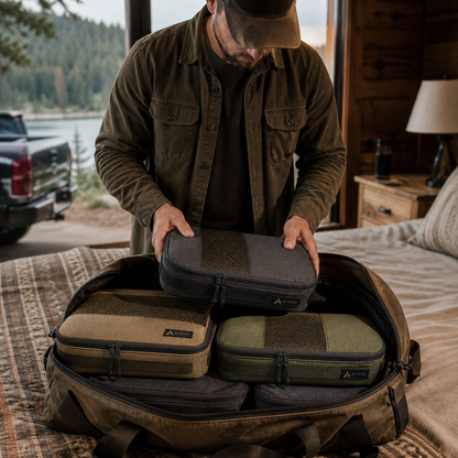 Avynerox Nomad Packing Cube Set in use