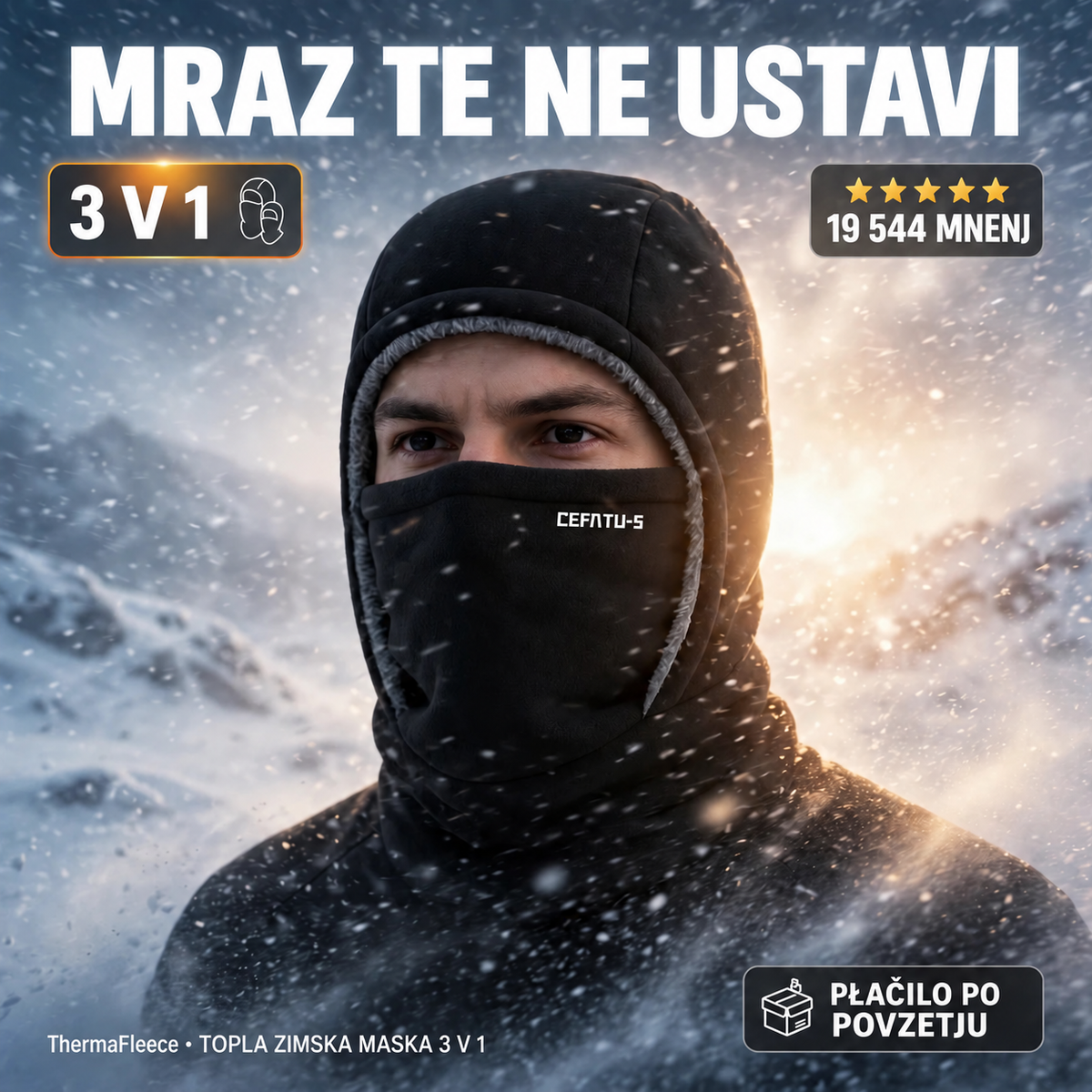 Termo podkapa ThermaFleece 3 v 1 – kapa, maska in grelec vratu – 1