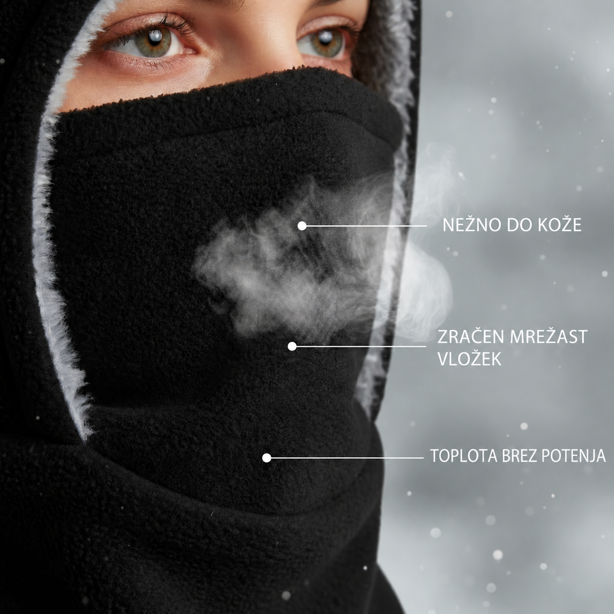 Termo podkapa ThermaFleece 3 v 1 – kapa, maska in grelec vratu – 5