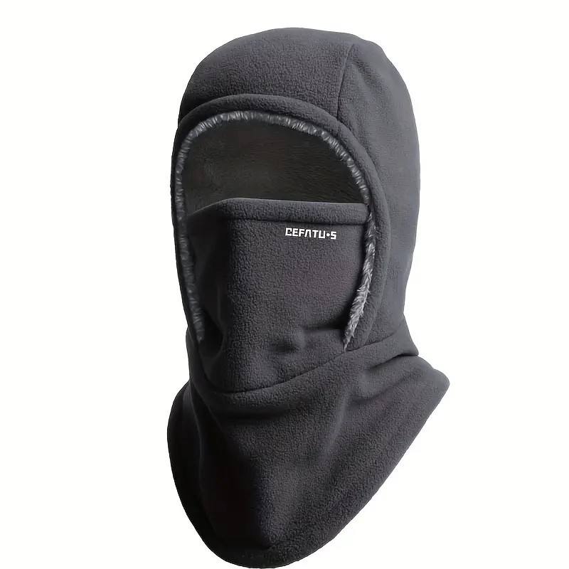 Termo podkapa ThermaFleece 3 v 1 – kapa, maska in grelec vratu – Temno siva
