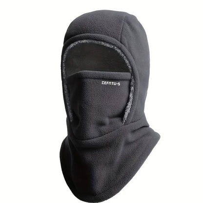 Termo podkapa ThermaFleece 3 v 1 – kapa, maska in grelec vratu – Temno siva