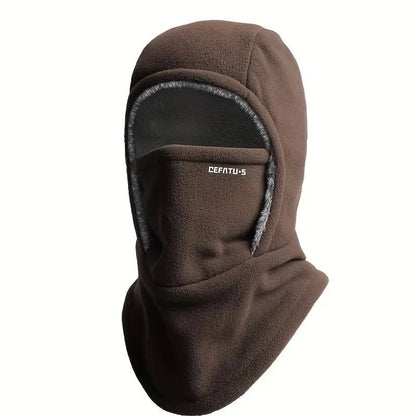 Termo podkapa ThermaFleece 3 v 1 – kapa, maska in grelec vratu – Rjava